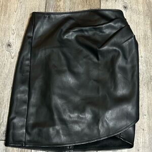 Abercrombie & Fitch Black faux Leather Mini Skirt